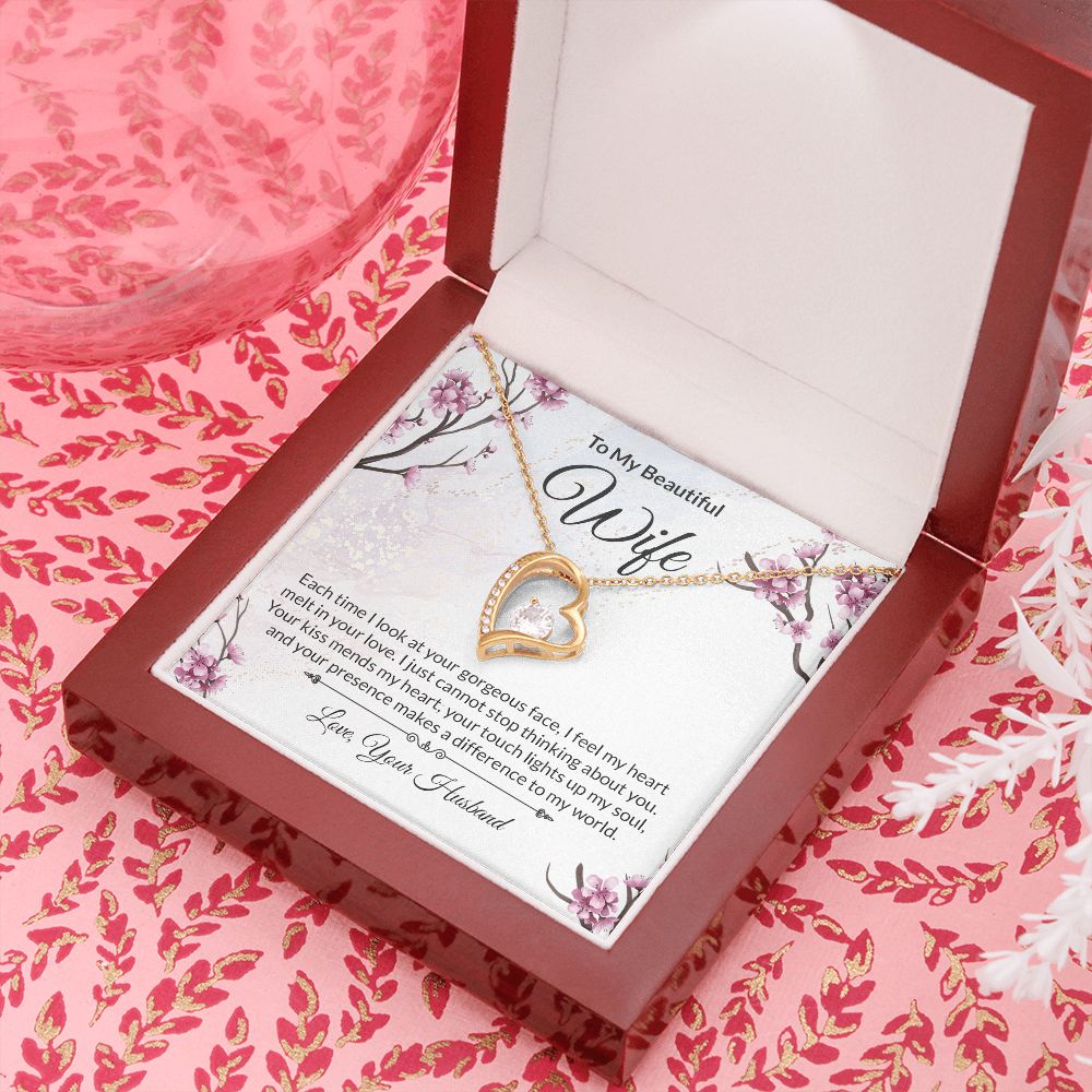 Forever Love Necklace With Message Card." To My Beautiful Wife" - Cartor Stores
