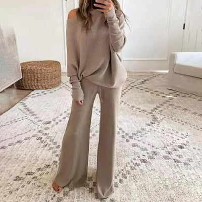 2 piece Set Pullover Pants Women Outfit Solid Color Drawstring Autumn Winter - Cartor Stores