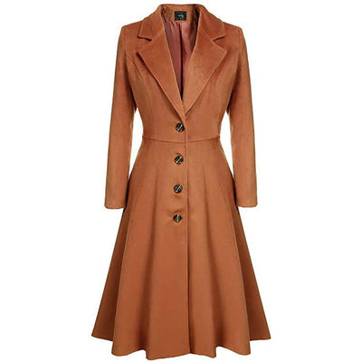 Autumn And Winter Women's Woolen Coats Solid Color Long Sleeved - Cartor Stores