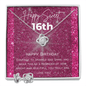 Birthday Love Knot Earing Nd Necklace set " Happy Sweet 16" - Cartor Stores