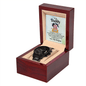 Dad Black Chronograph Watch + MC with Message Card, Classic Automatic Watch for Birthday, Fathers Day, Gift from Son or Daughter. - Cartor Stores