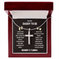 Daddy To Be Stainless Steel Cross Necklace with Message Card. - Cartor Stores