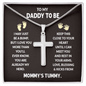 Daddy To Be Stainless Steel Cross Necklace with Message Card. - Cartor Stores
