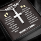 Daddy To Be Stainless Steel Cross Necklace with Message Card. - Cartor Stores