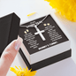 Daddy To Be Stainless Steel Cross Necklace with Message Card. - Cartor Stores