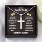 Daddy To Be Stainless Steel Cross Necklace with Message Card. - Cartor Stores