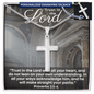 Faith Personalized Stainless Steel Cross Necklace. "Trust in the Lord" - Cartor Stores
