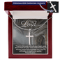 Faith Personalized Stainless Steel Cross Necklace. "Trust in the Lord" - Cartor Stores