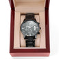 Father of the Bride Engraved Design Black Chronograph Watch "Thank you Dad" - Cartor Stores