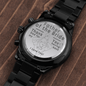 Father of the Bride Engraved Design Black Chronograph Watch "Thank you Dad" - Cartor Stores
