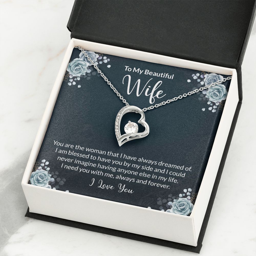 Forever Love Necklace With Message Card. " To My Beautiful Wife" - Cartor Stores