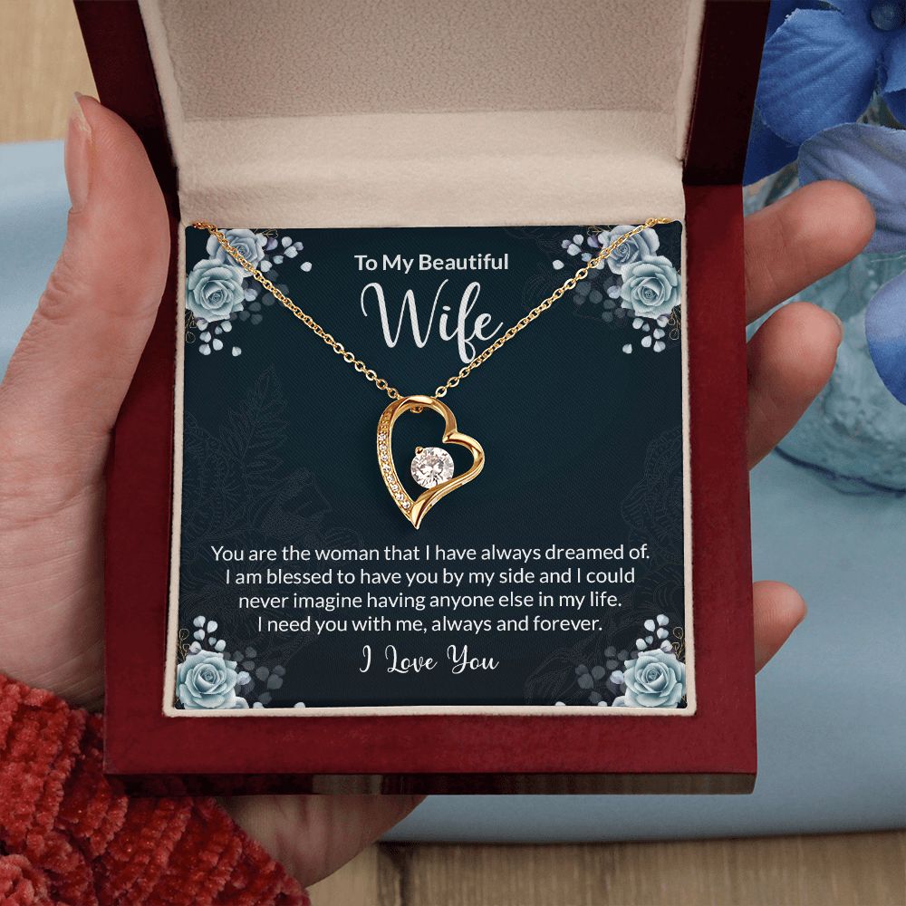 Forever Love Necklace With Message Card. " To My Beautiful Wife" - Cartor Stores