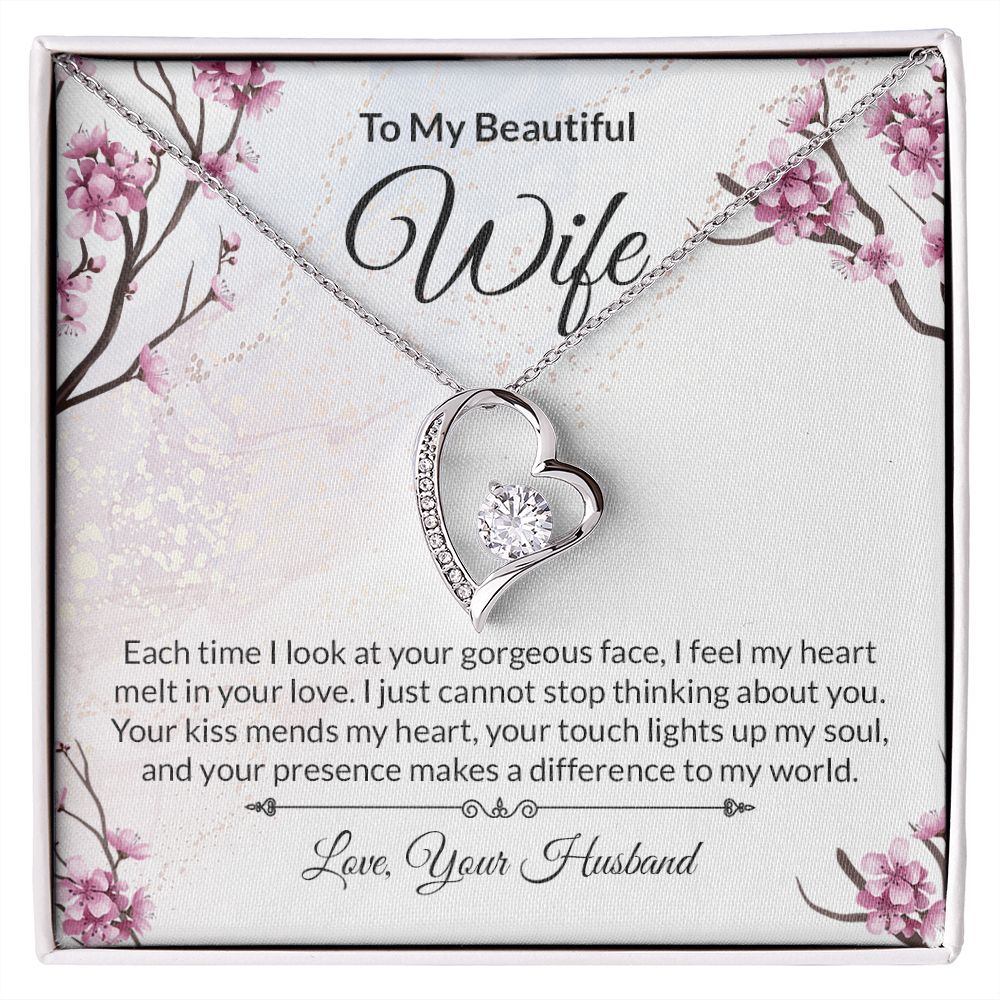 Forever Love Necklace With Message Card." To My Beautiful Wife" - Cartor Stores