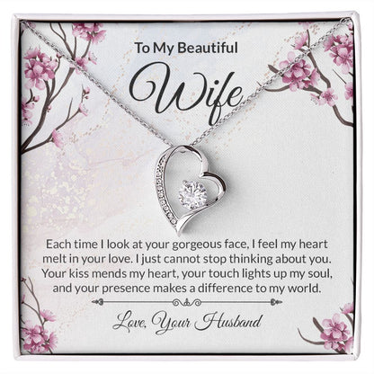 Forever Love Necklace With Message Card." To My Beautiful Wife" - Cartor Stores