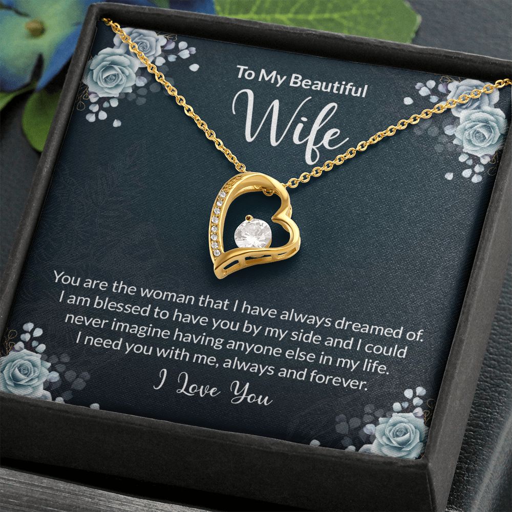 Forever Love Necklace With Message Card. " To My Beautiful Wife" - Cartor Stores
