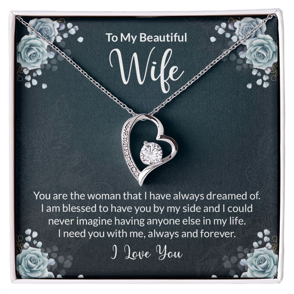 Forever Love Necklace With Message Card. " To My Beautiful Wife" - Cartor Stores