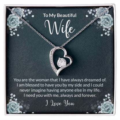 Forever Love Necklace With Message Card. " To My Beautiful Wife" - Cartor Stores