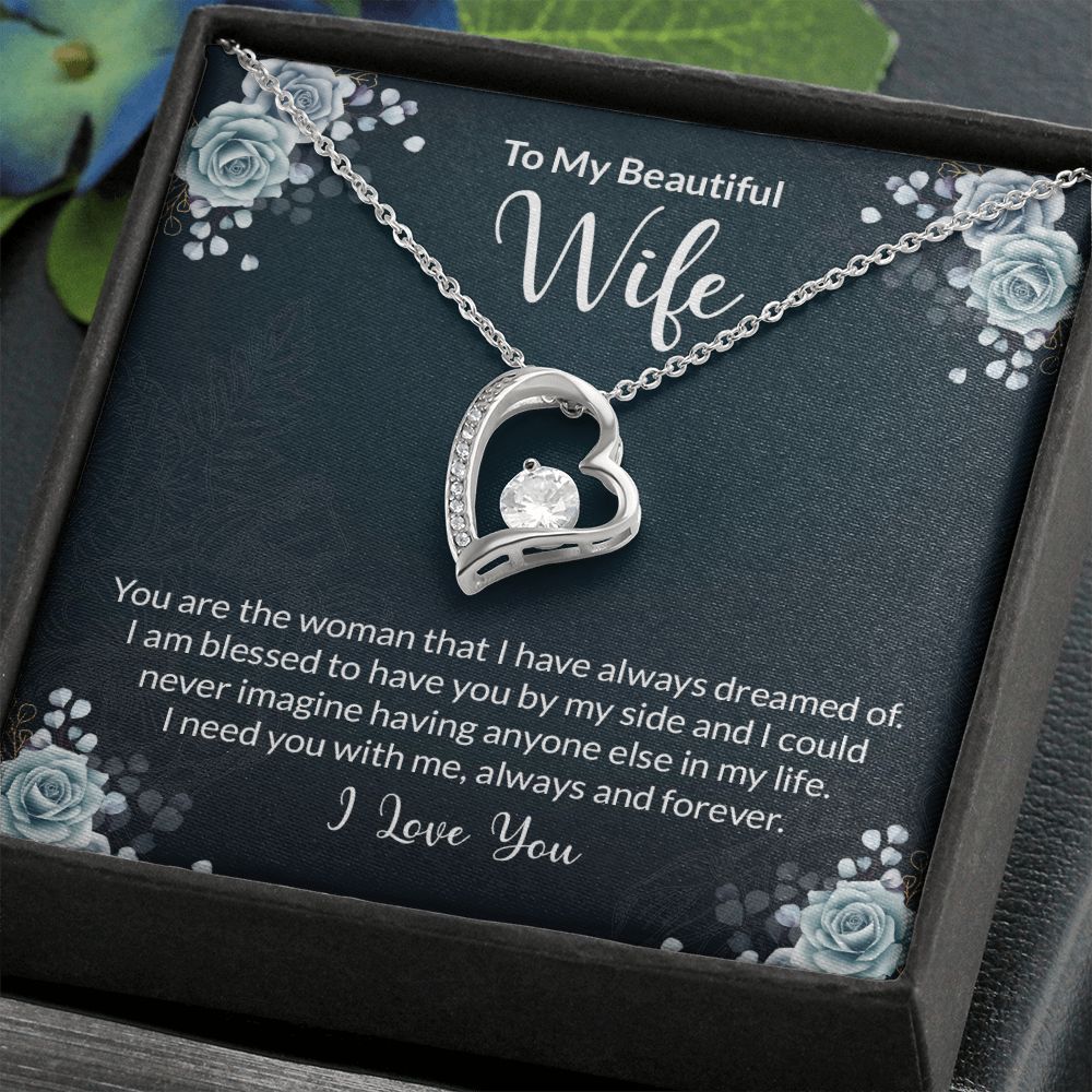 Forever Love Necklace With Message Card. " To My Beautiful Wife" - Cartor Stores
