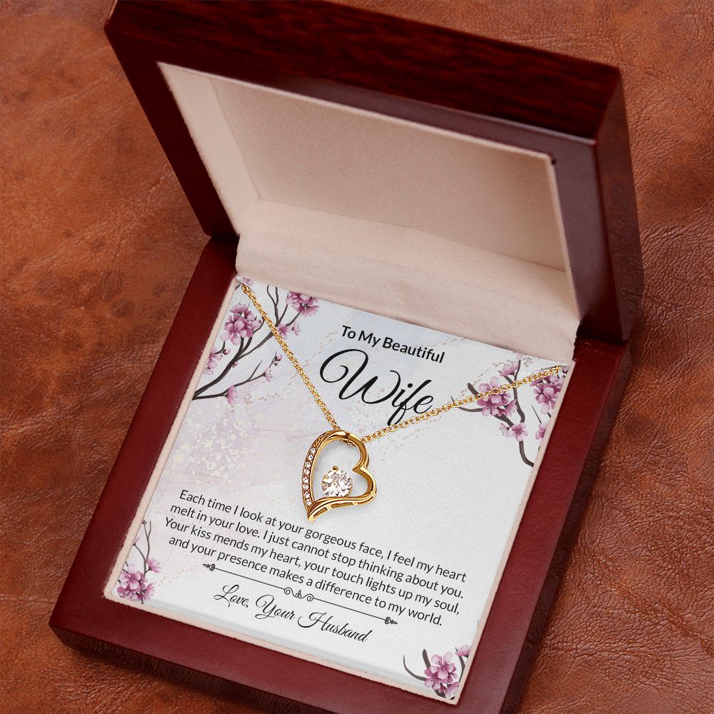 Forever Love Necklace With Message Card." To My Beautiful Wife" - Cartor Stores