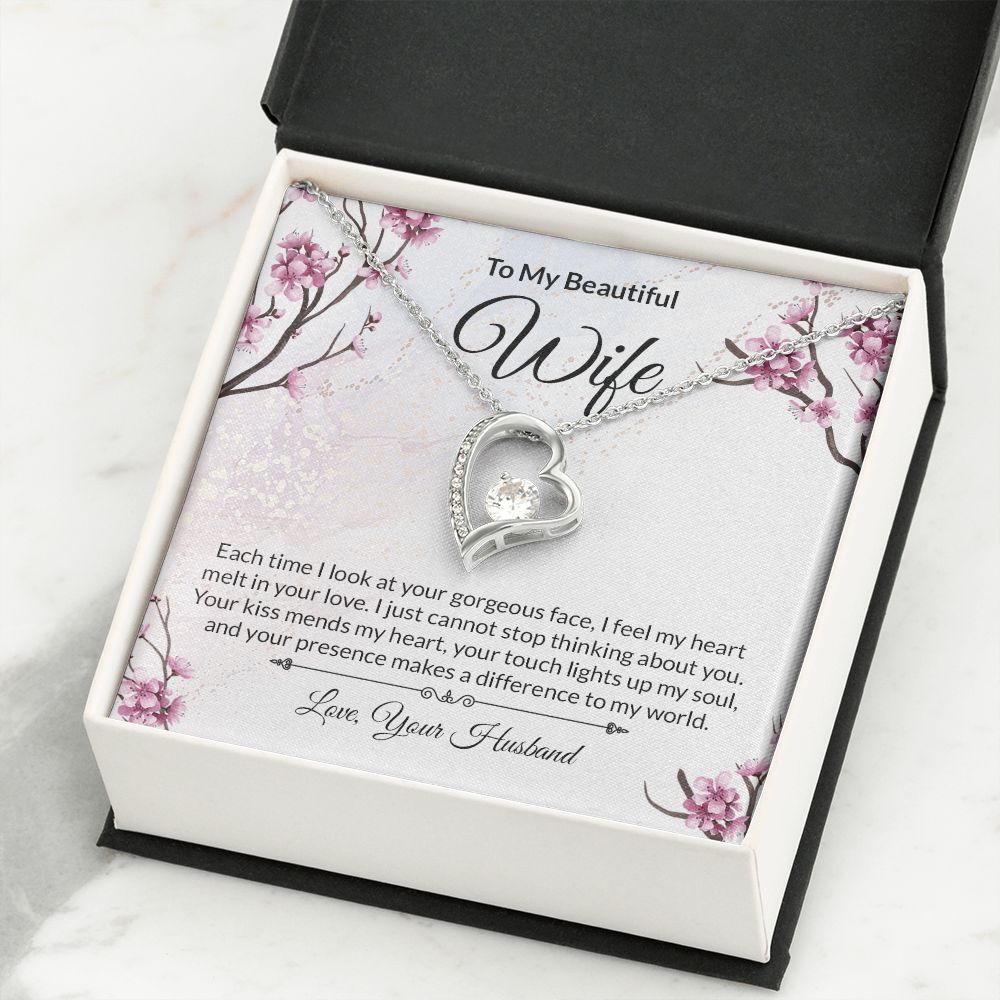 Forever Love Necklace With Message Card." To My Beautiful Wife" - Cartor Stores
