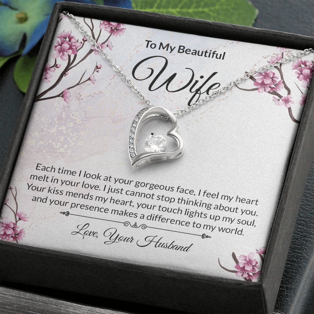 Forever Love Necklace With Message Card." To My Beautiful Wife" - Cartor Stores