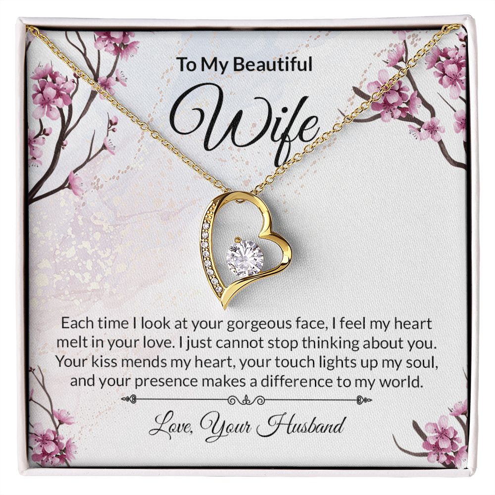 Forever Love Necklace With Message Card." To My Beautiful Wife" - Cartor Stores