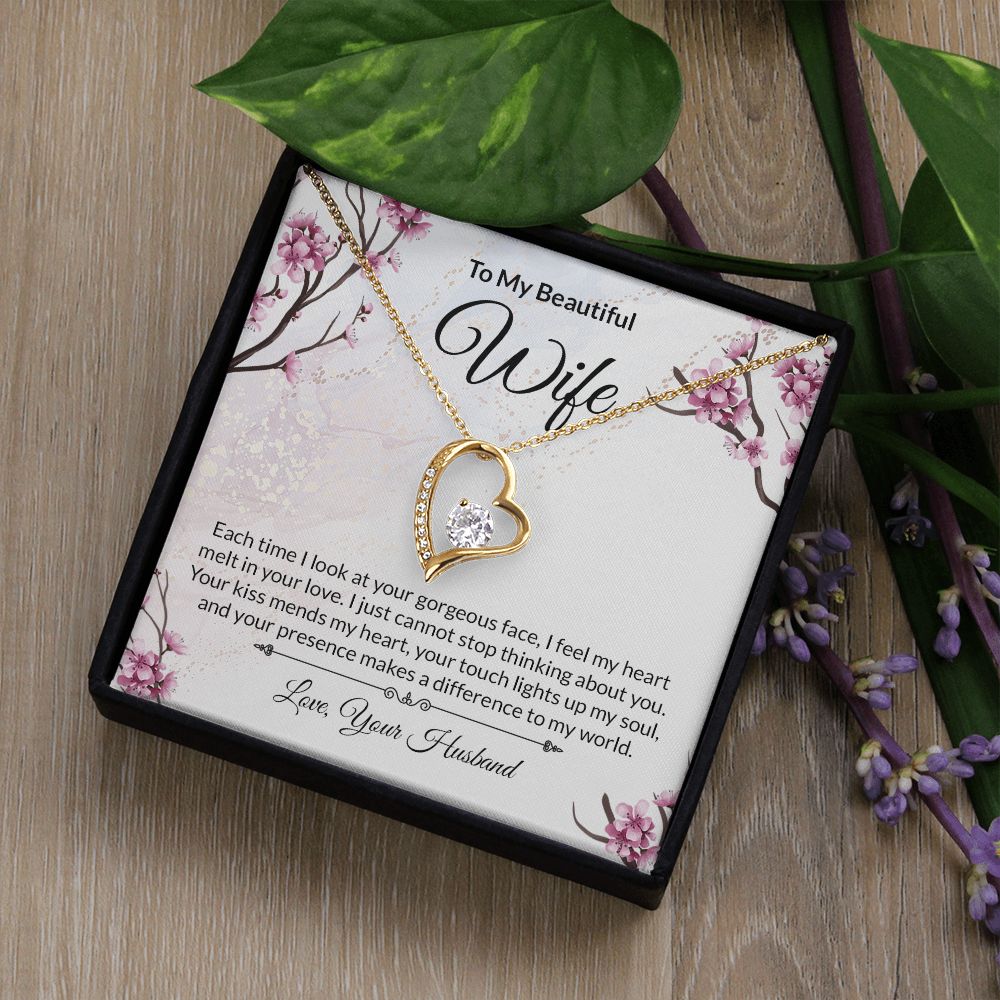Forever Love Necklace With Message Card." To My Beautiful Wife" - Cartor Stores
