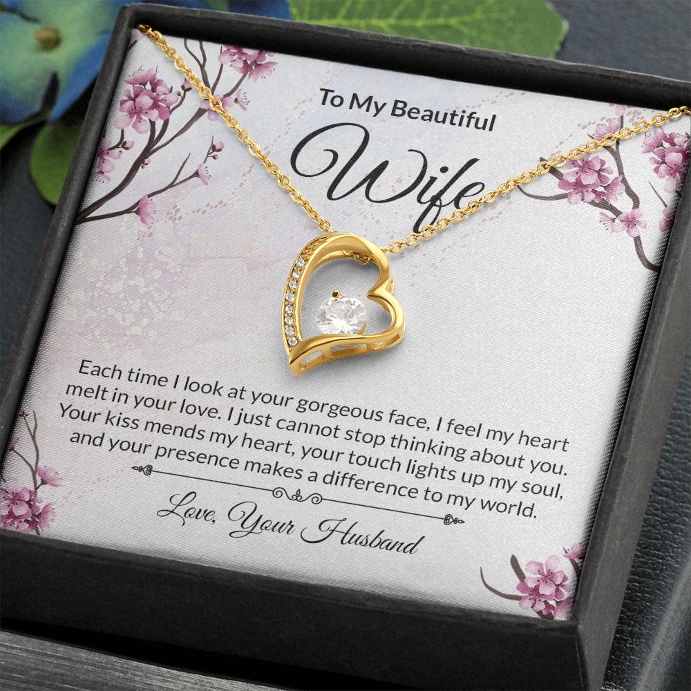 Forever Love Necklace With Message Card." To My Beautiful Wife" - Cartor Stores