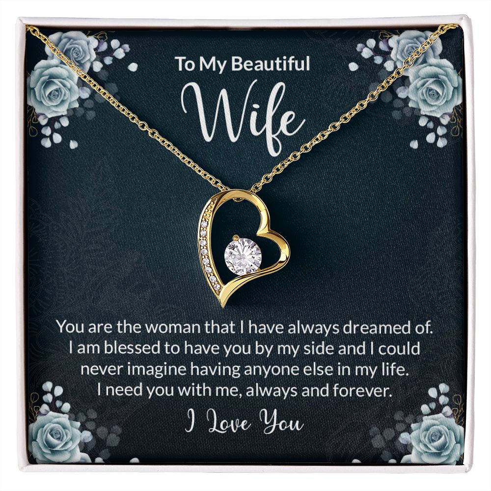Forever Love Necklace With Message Card. " To My Beautiful Wife" - Cartor Stores