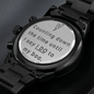 Future Husband Engraved Design Black Chronograph Watch. " Counting Down the time until I say I DO my boo" - Cartor Stores