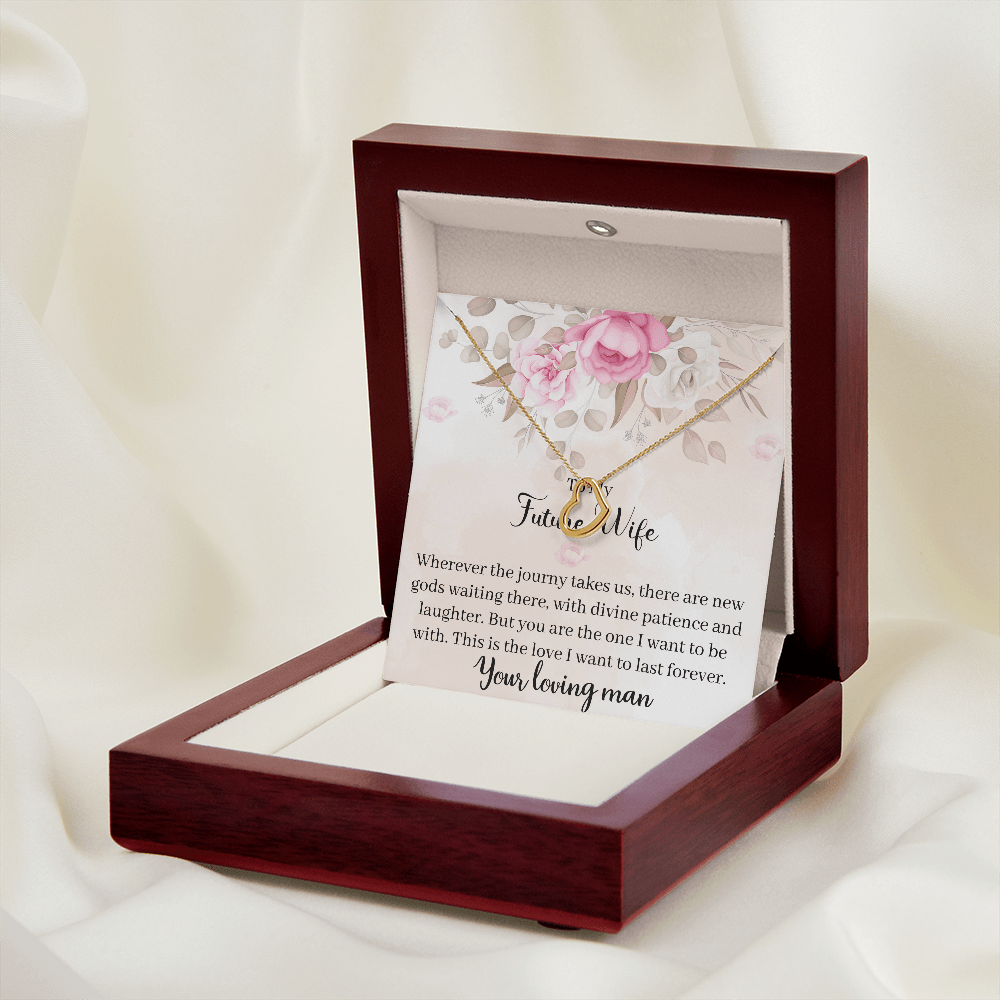 Future wife necklace for girlfriend with message card, 'This is the Love I want to Last Forever.' - Cartor Stores