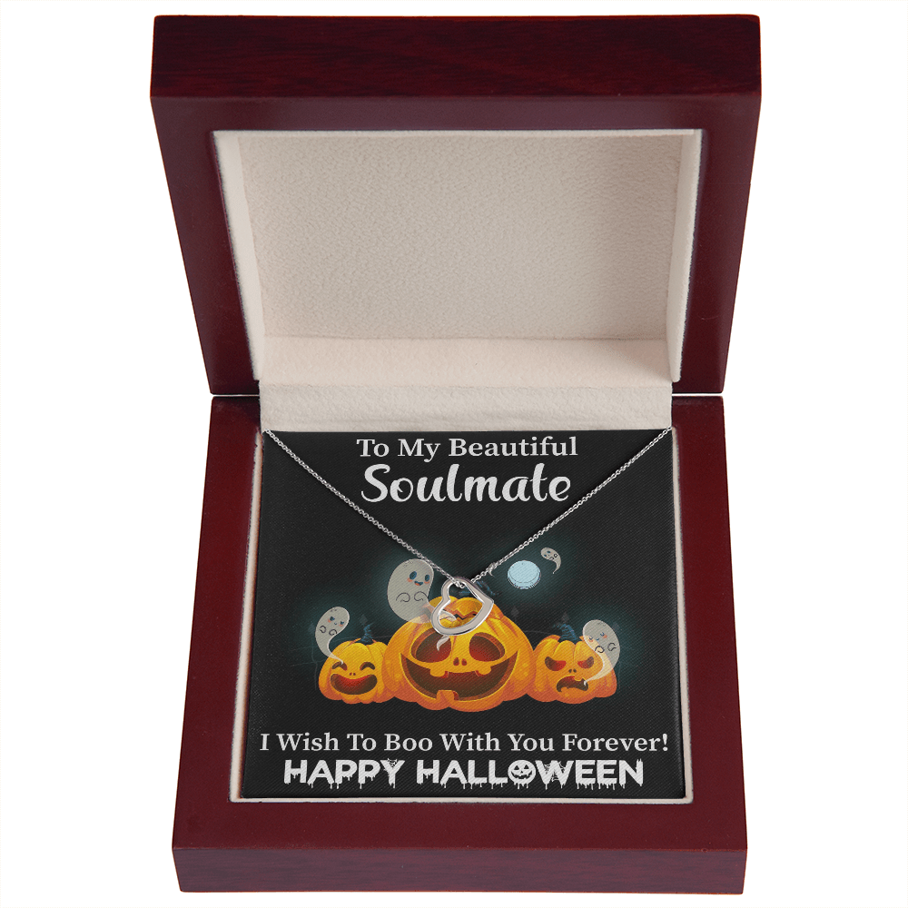 Happy Halloween Soulmate necklace gift with message card. Gift to my Wife or Girlfriend To my Soulmate Necklace, Women Jewelry with Message Card - Cartor Stores