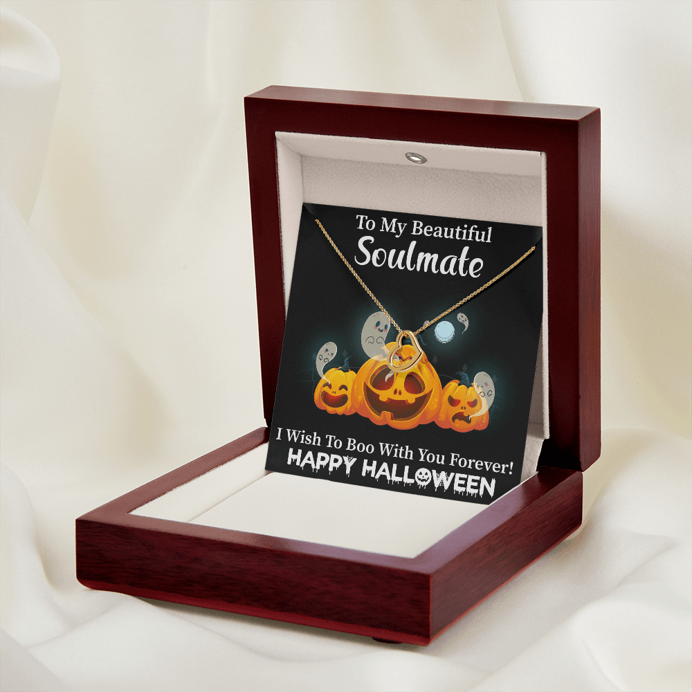 Happy Halloween Soulmate necklace gift with message card. Gift to my Wife or Girlfriend To my Soulmate Necklace, Women Jewelry with Message Card - Cartor Stores