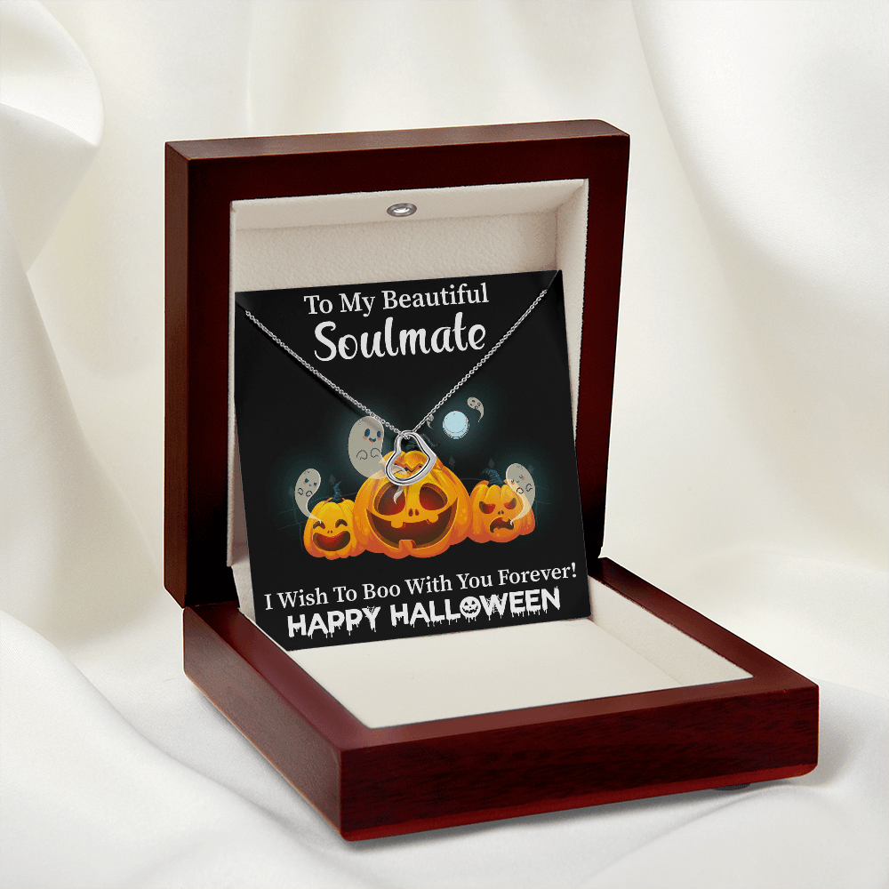 Happy Halloween Soulmate necklace gift with message card. Gift to my Wife or Girlfriend To my Soulmate Necklace, Women Jewelry with Message Card - Cartor Stores