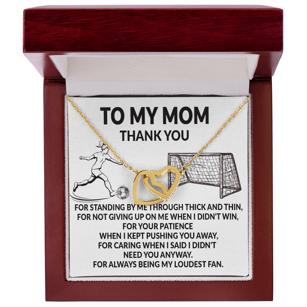 Interlocking Hearts necklace Yellow and white Gold Variants, gifts with message card. To My Mom. - Cartor Stores