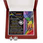 LGBTQ Rainbow Love Knot earring and Necklace with message card. "I Choose you" - Cartor Stores