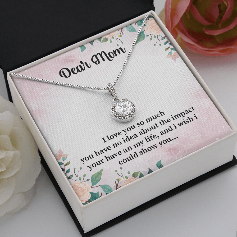 Mom Eternal Hope Necklace, with Message Card. For Mom Mother's Day Birthday From Daughter Son Two Toned Box. - Cartor Stores