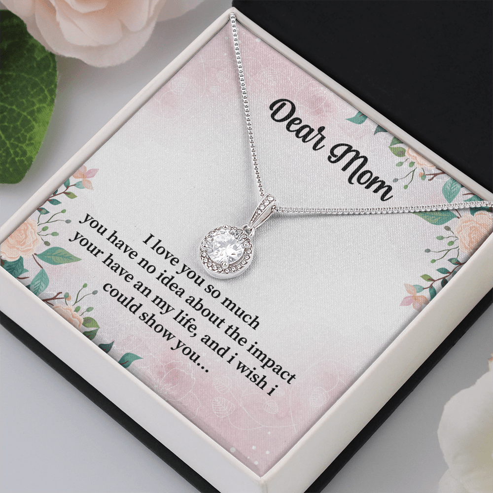 Mom Eternal Hope Necklace, with Message Card. For Mom Mother's Day Birthday From Daughter Son Two Toned Box. - Cartor Stores
