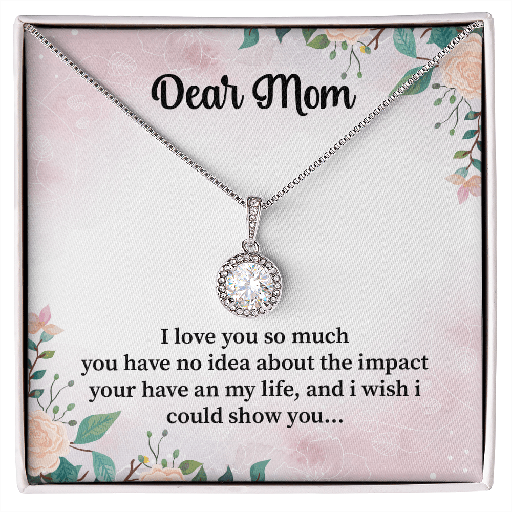 Mom Eternal Hope Necklace, with Message Card. For Mom Mother's Day Birthday From Daughter Son Two Toned Box. - Cartor Stores