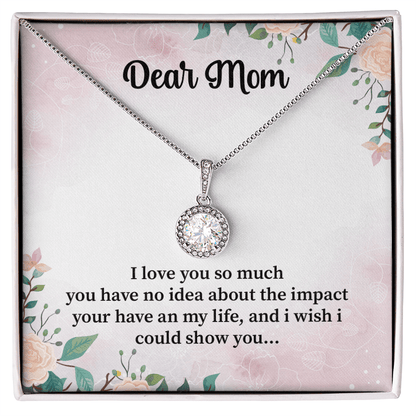 Mom Eternal Hope Necklace, with Message Card. For Mom Mother's Day Birthday From Daughter Son Two Toned Box. - Cartor Stores