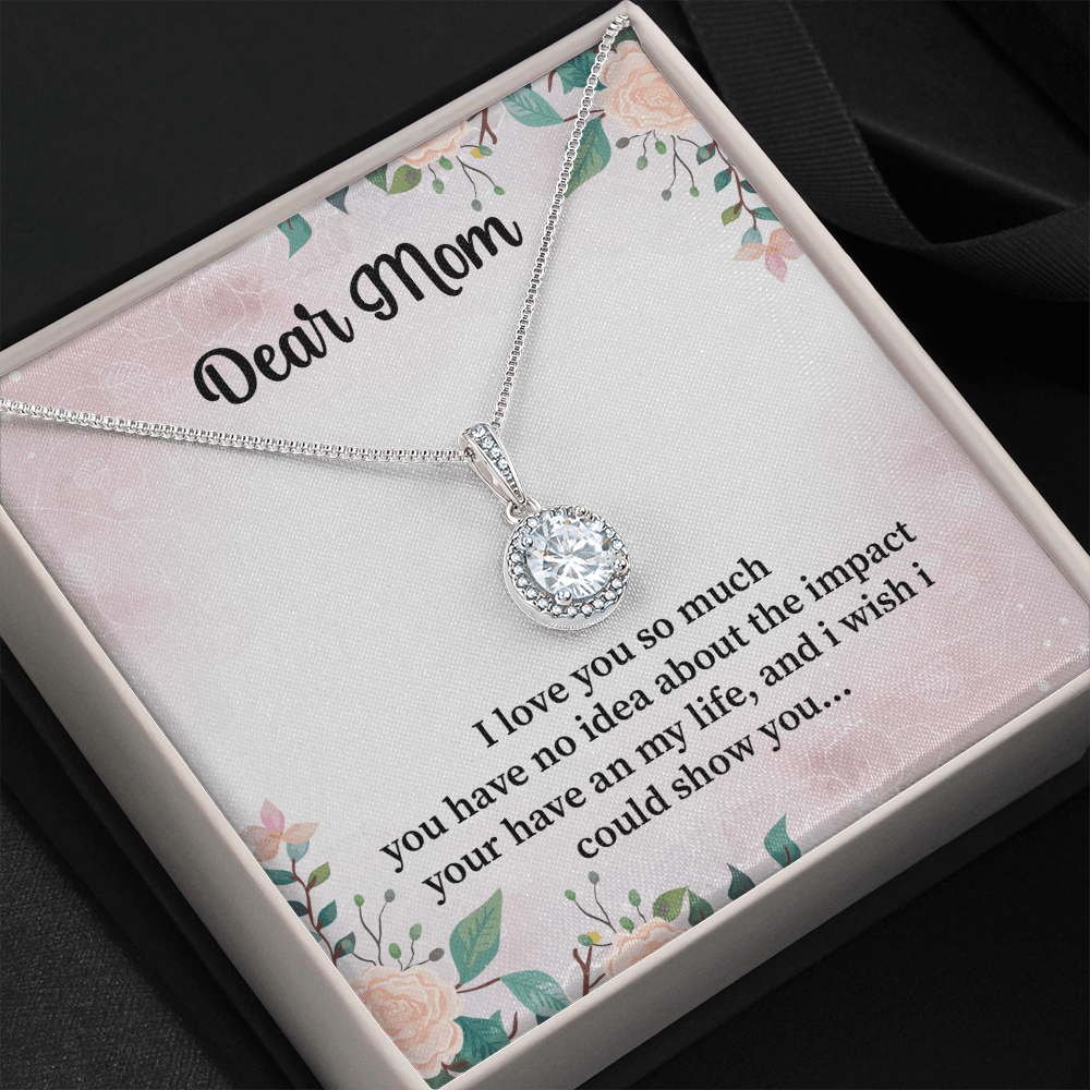 Mom Eternal Hope Necklace, with Message Card. For Mom Mother's Day Birthday From Daughter Son Two Toned Box. - Cartor Stores