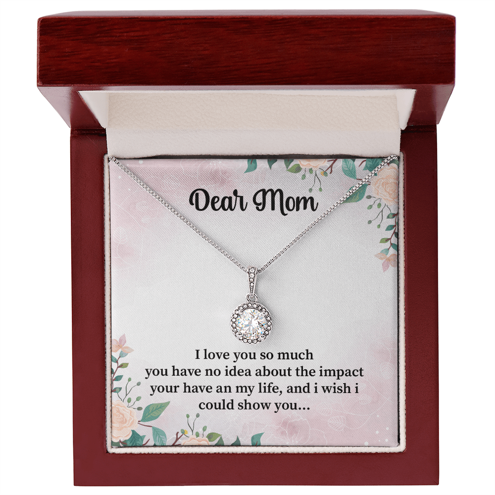 Mom Eternal Hope Necklace, with Message Card. For Mom Mother's Day Birthday From Daughter Son Two Toned Box. - Cartor Stores