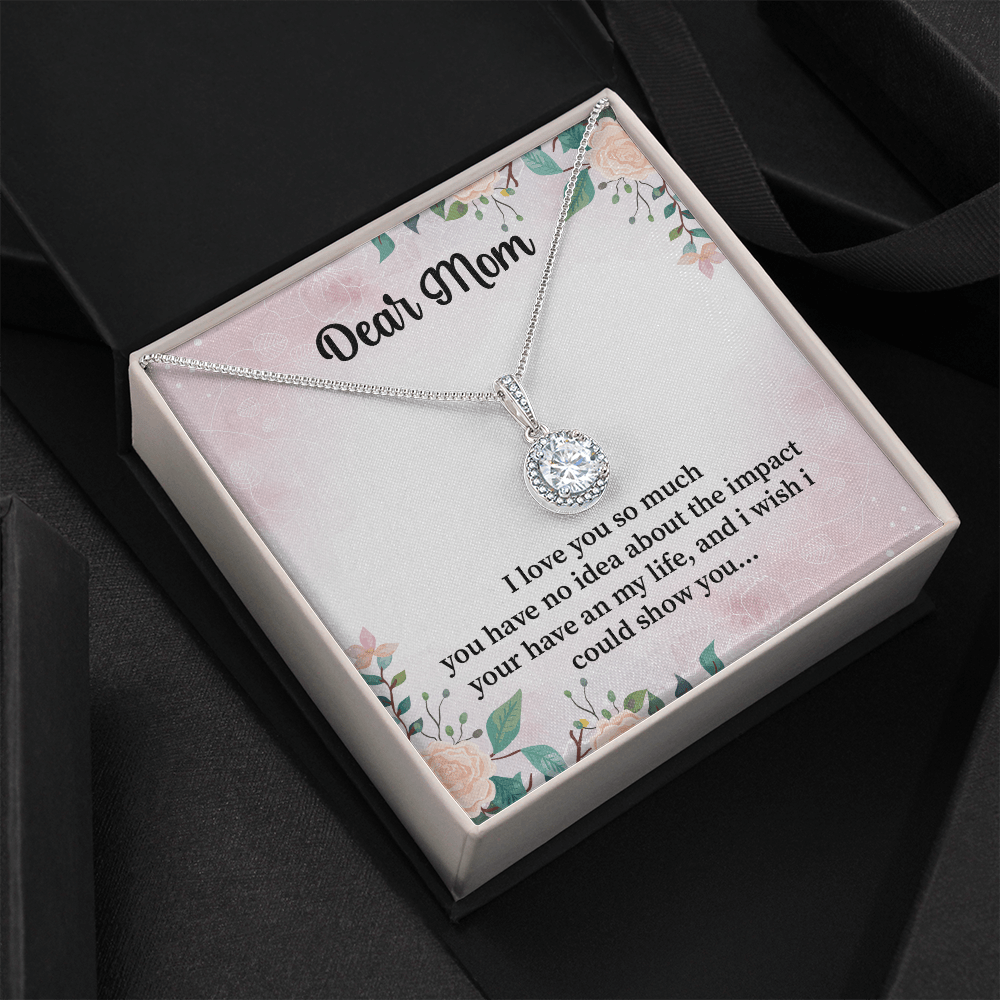 Mom Eternal Hope Necklace, with Message Card. For Mom Mother's Day Birthday From Daughter Son Two Toned Box. - Cartor Stores