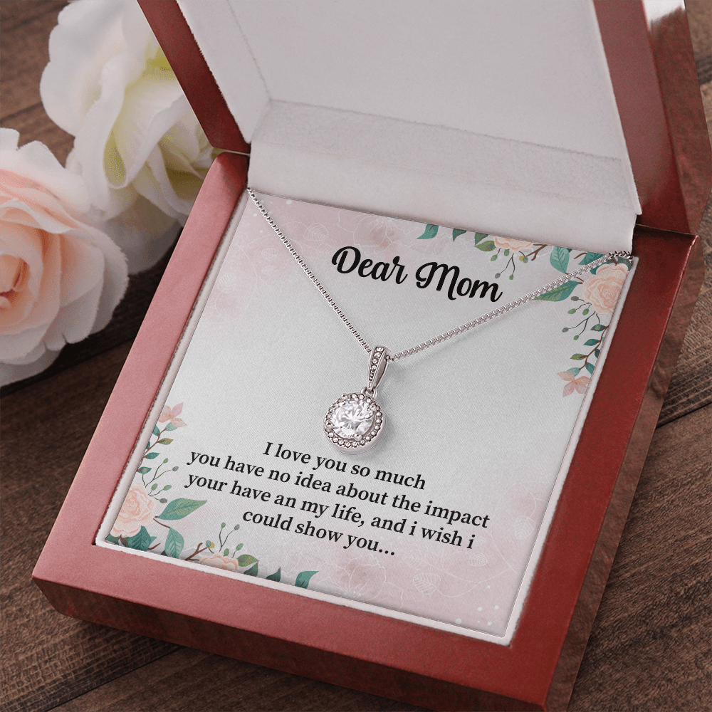 Mom Eternal Hope Necklace, with Message Card. For Mom Mother's Day Birthday From Daughter Son Two Toned Box. - Cartor Stores