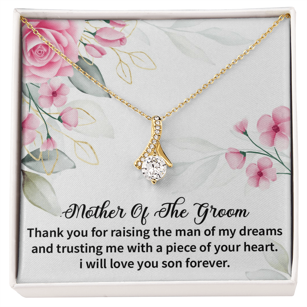 Mother of the Groom Alluring Beauty necklace. Mother in Law Gifts from Daughter in Law Love Knot Wedding Gifts with Message Card for Women. - Cartor Stores
