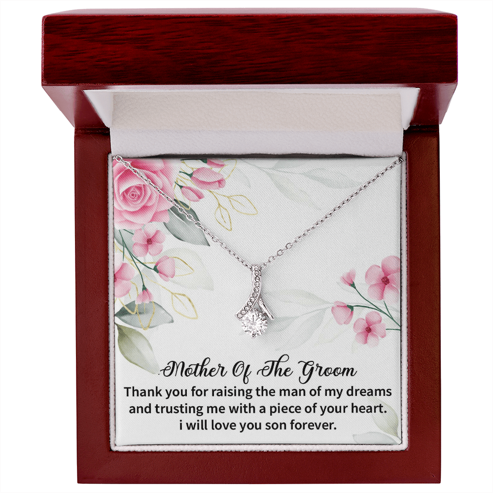 Mother of the Groom Alluring Beauty necklace. Mother in Law Gifts from Daughter in Law Love Knot Wedding Gifts with Message Card for Women. - Cartor Stores