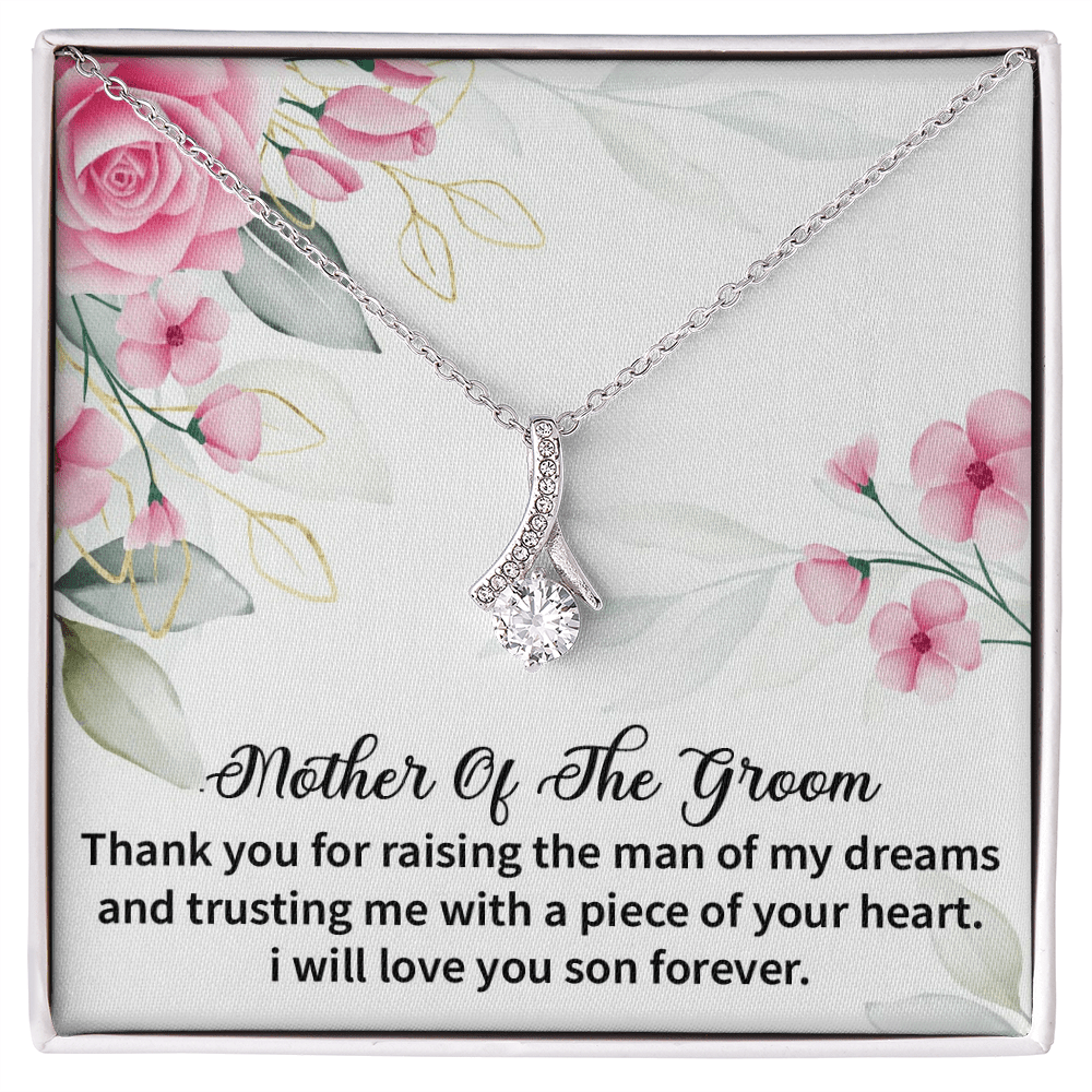 Mother of the Groom Alluring Beauty necklace. Mother in Law Gifts from Daughter in Law Love Knot Wedding Gifts with Message Card for Women. - Cartor Stores