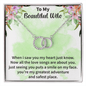 To my Beautiful Wife The Perfect Pair Necklace, gift with a message card. Gift From Husband To My Wife. - Cartor Stores