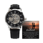To My Husband Men's Openwork Watch + MC with Message Card - Cartor Stores